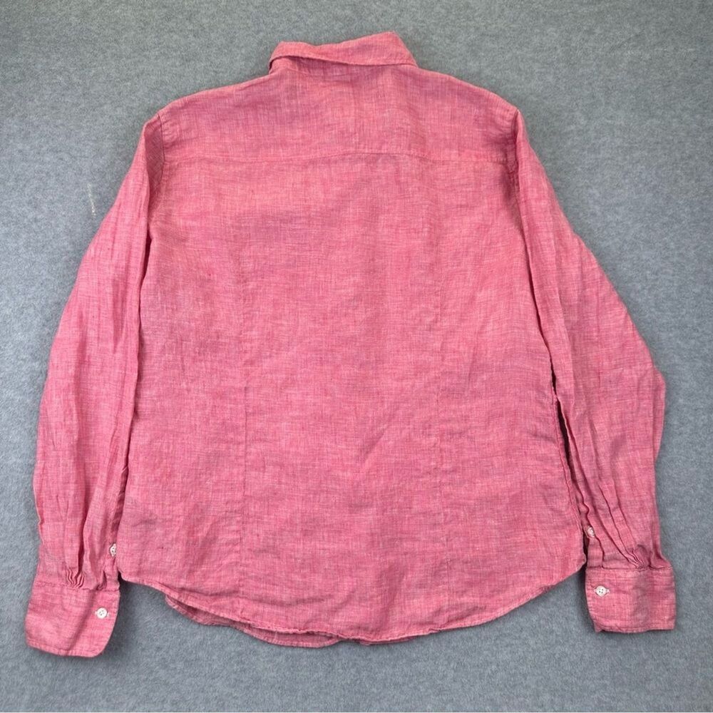 Brooks Brothers 346 Red Long Sleeve Button Up Shirt 100% Linen Womens Size 14 - Picture 6 of 13